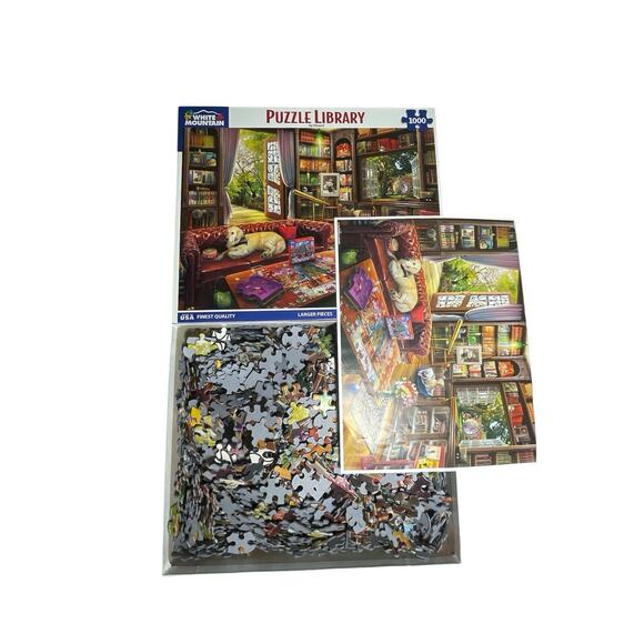 PUZZLE LIBRARY White Mountain Puzzle 1000 Pieces Complete with all Pieces #1796 - Picture 2 of 6